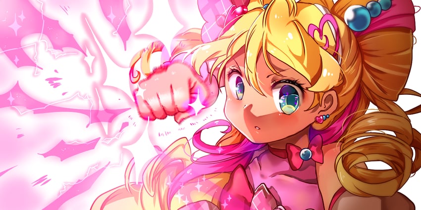 sakura uta and cure idol (precure and 1 more) drawn by matryoshka_(borscht)
