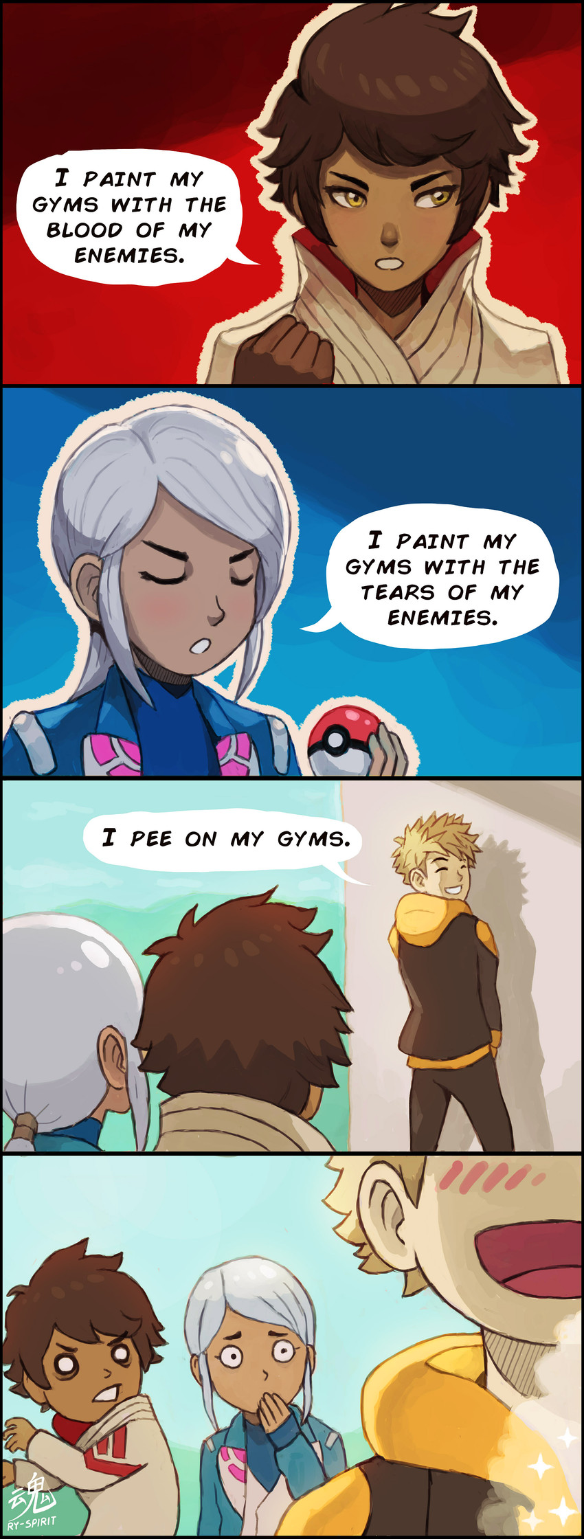 spark, candela, and blanche (pokemon and 1 more) drawn by ry-spirit