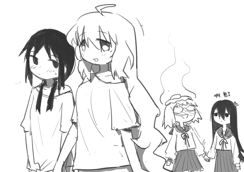 chito, yuuri, tsukishima shijima, and yamashita majime (shoujo shuumatsu ryokou and 1 more) drawn by und2