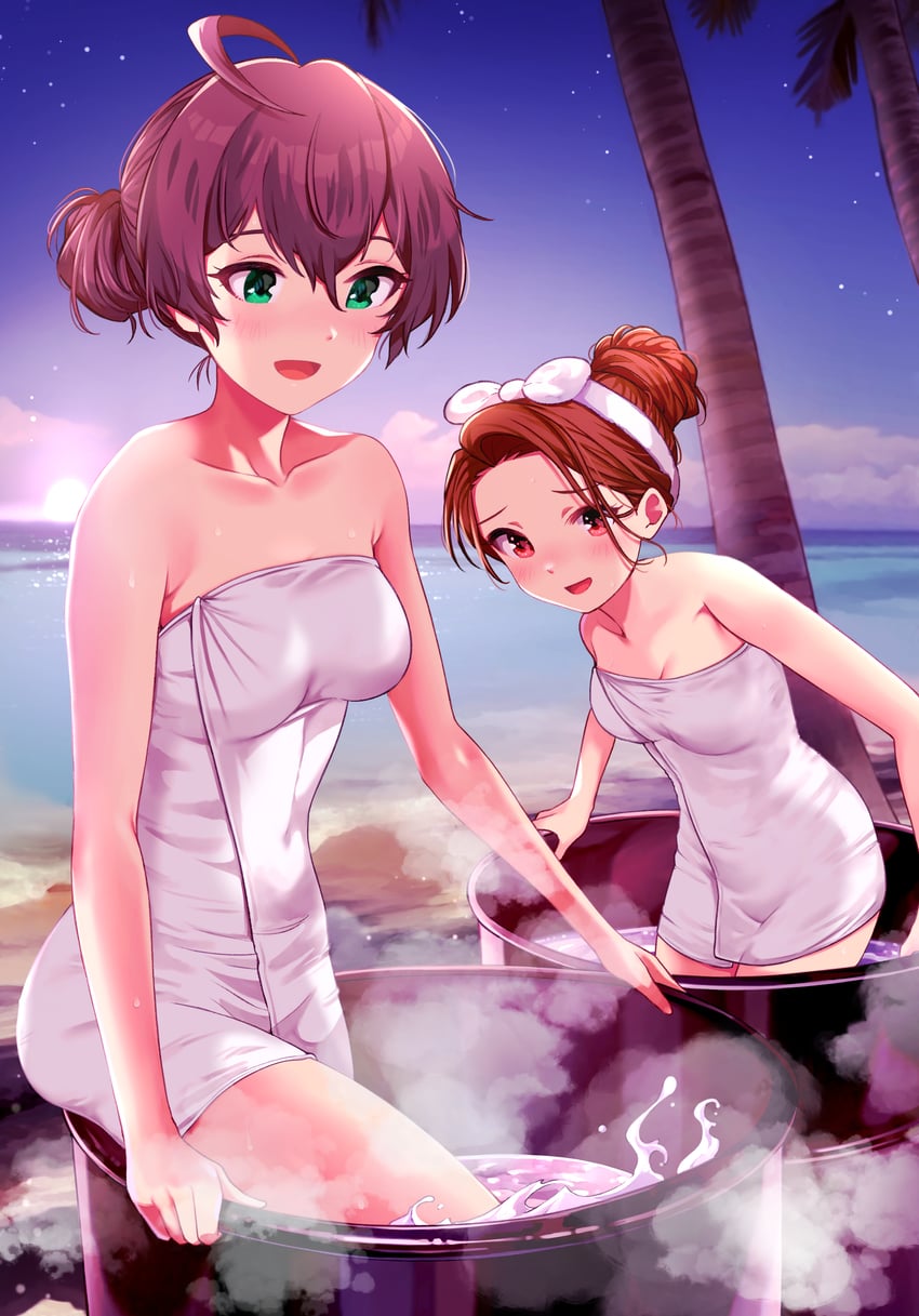 minase iori and sakuramori kaori (idolmaster and 2 more) drawn by hanamasa_ono