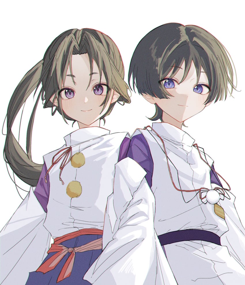 scaramouche and houjou tokiyuki (genshin impact and 1 more) drawn by sakana_(_sakanasakana)