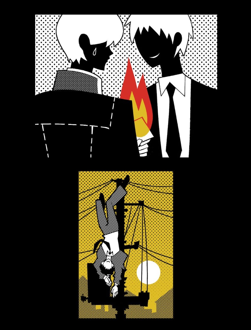 narukami yu and adachi tooru (persona and 1 more) drawn by kirvias_(kirvia)