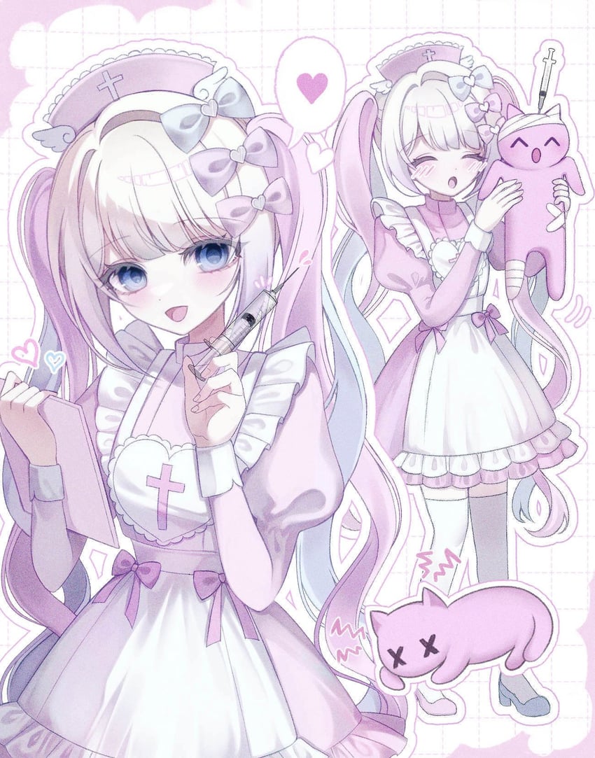 chouzetsusaikawa tenshi-chan and pien cat (needy girl overdose) drawn by ttede_(0984mony)