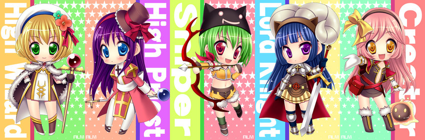 high priest, high wizard, lord knight, sniper, and creator (ragnarok online) drawn by minatsuki_alumi