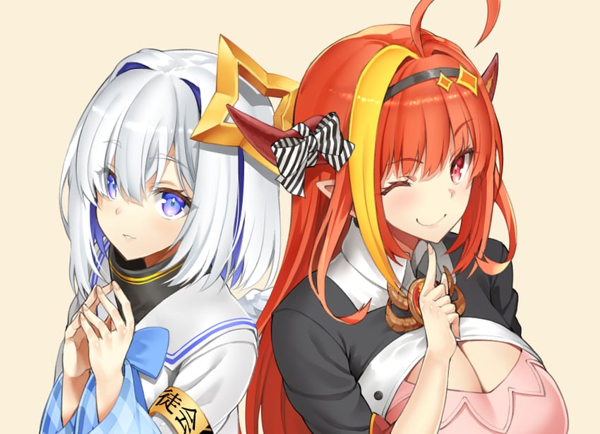 amane kanata and kiryu coco (hololive) drawn by murata_taichi