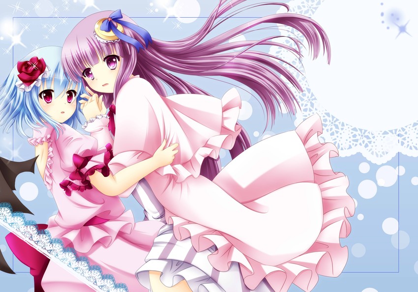remilia scarlet and patchouli knowledge (touhou) drawn by iris_yayoi