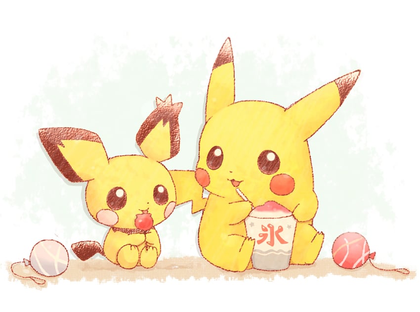 pikachu, pichu, and spiky-eared pichu (pokemon) drawn by nii_(chiro_ru)