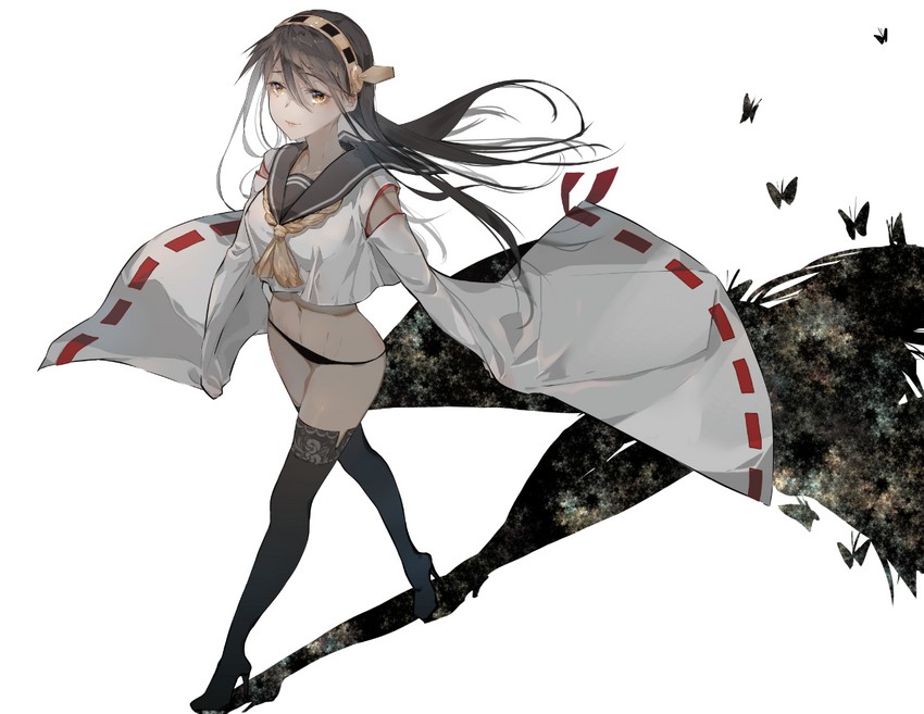 haruna and ta-class battleship (kantai collection) drawn by neko_(ganecooo)