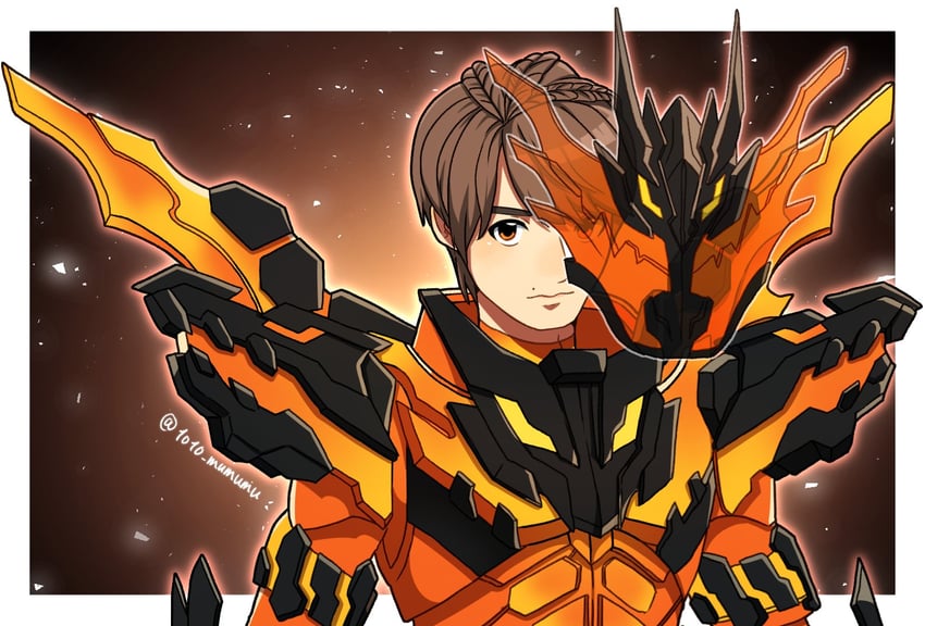 kamen rider cross-z, banjou ryuuga, and kamen rider cross-z magma (kamen rider and 1 more) drawn by 1010_mumumu