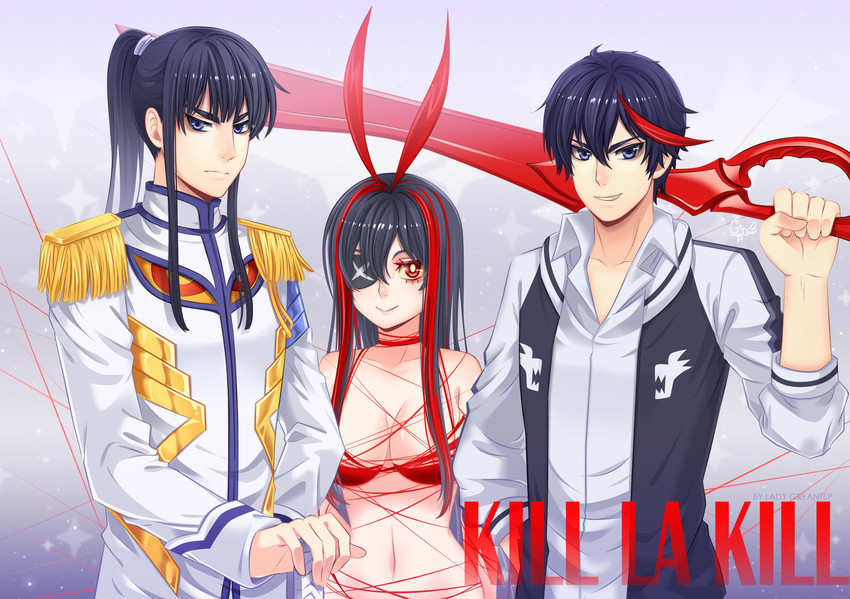 matoi ryuuko, senketsu, kiryuuin satsuki, and junketsu (kill la kill) drawn by lady_greantep