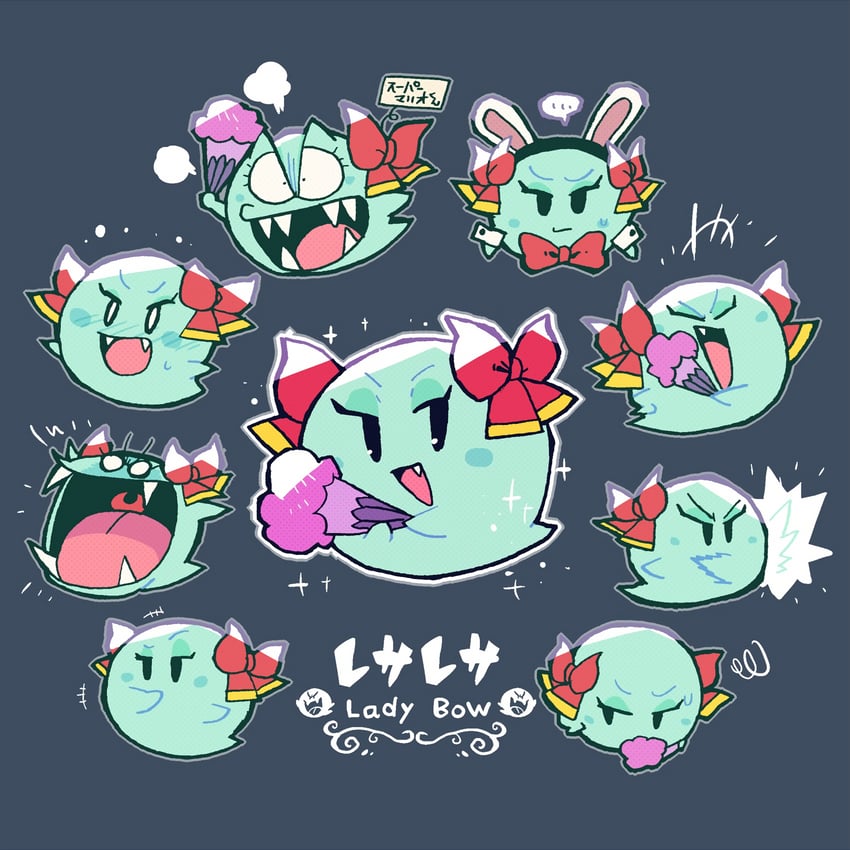 boo and bow (mario and 2 more) drawn by rariatto_(ganguri)