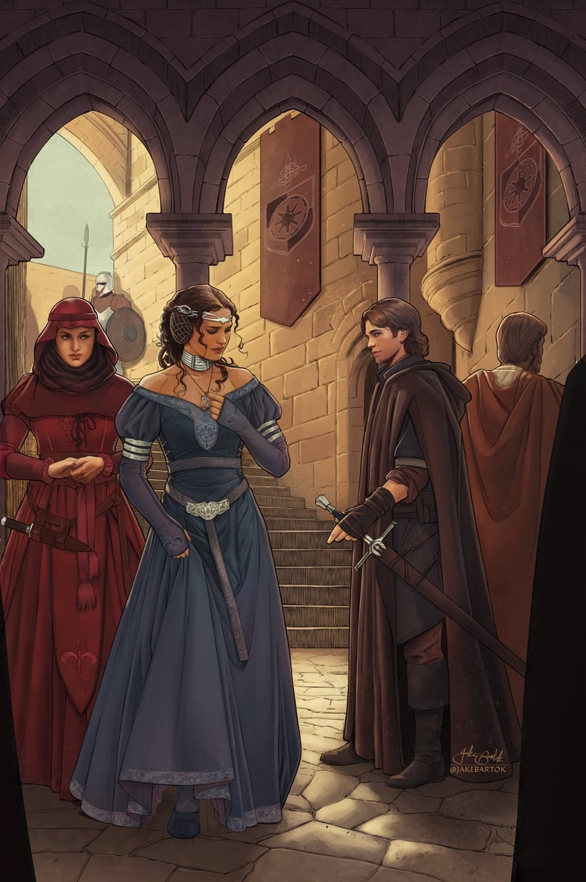 obi-wan kenobi, anakin skywalker, and padme amidala (star wars) drawn by jr_bartok