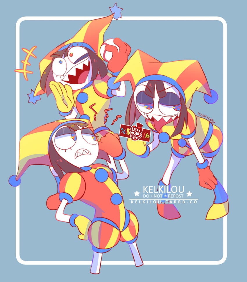 pomni and evil pomni (the amazing digital circus) drawn by kelkilou