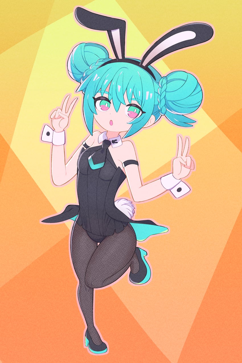 hatsune miku and bicute bunnies miku (vocaloid) drawn by nishitin