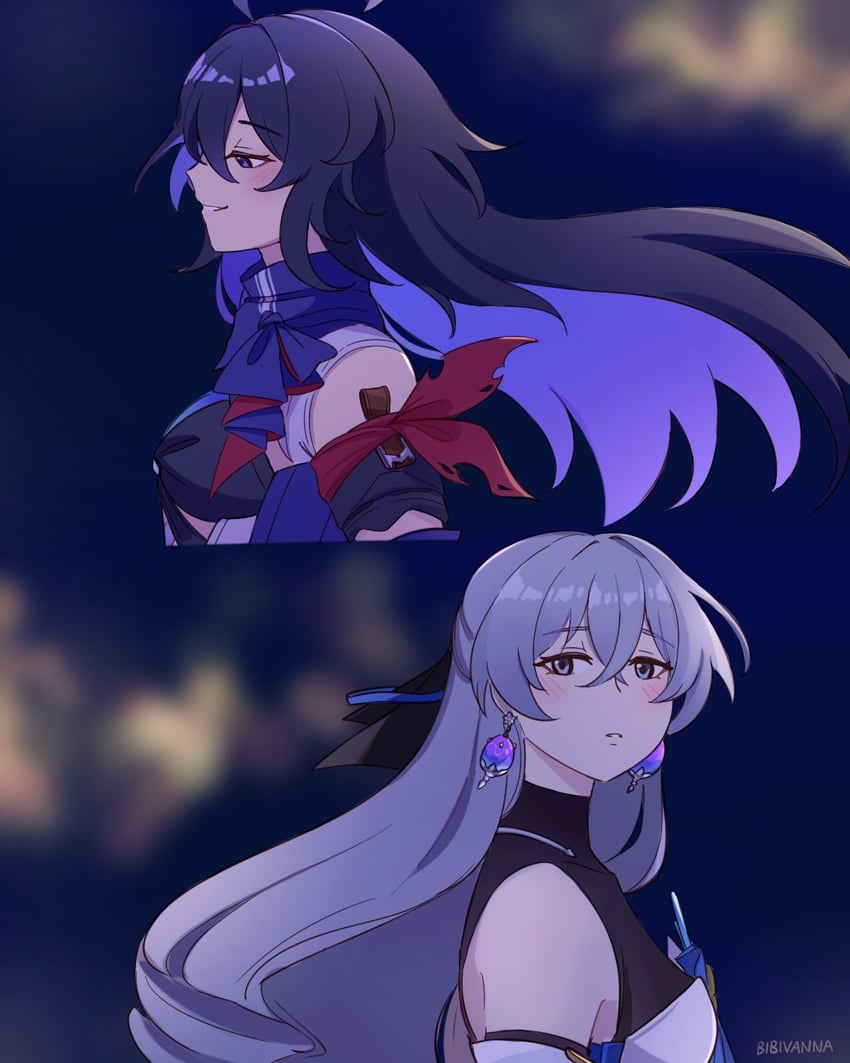 bronya rand and seele (honkai and 1 more) drawn by bibivanna