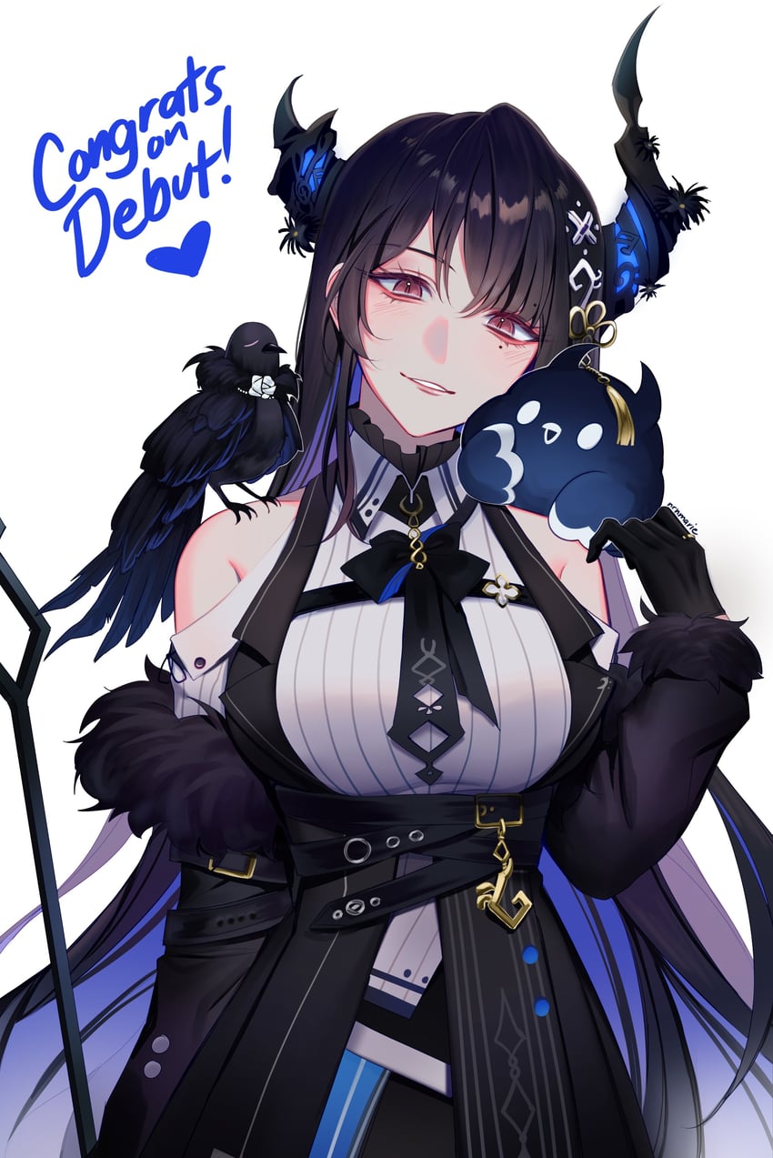 nerissa ravencroft, jailbird, and shadow (hololive and 1 more) drawn by nrnmarie