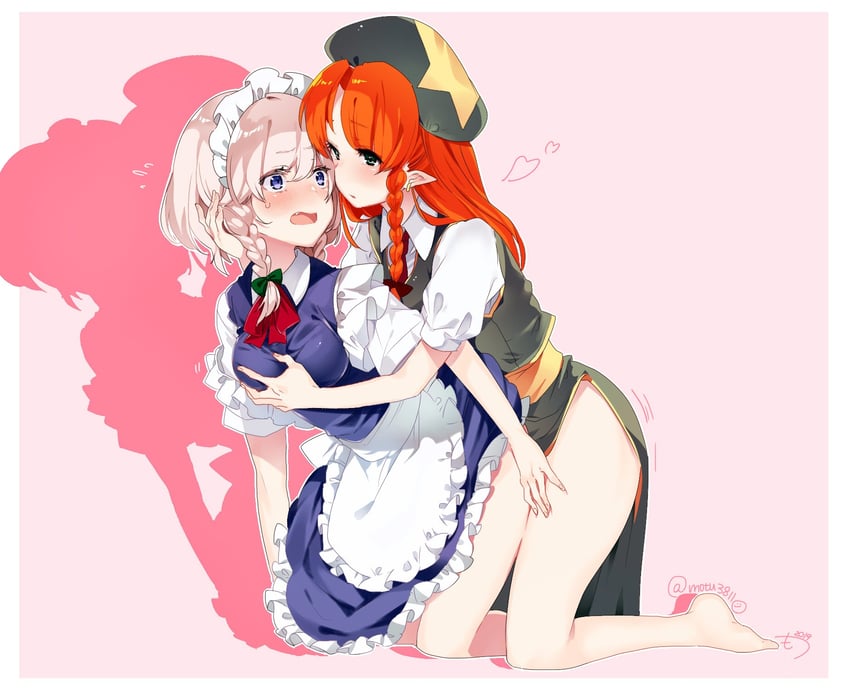 izayoi sakuya and hong meiling (touhou) drawn by clover_(lapis_lazure)