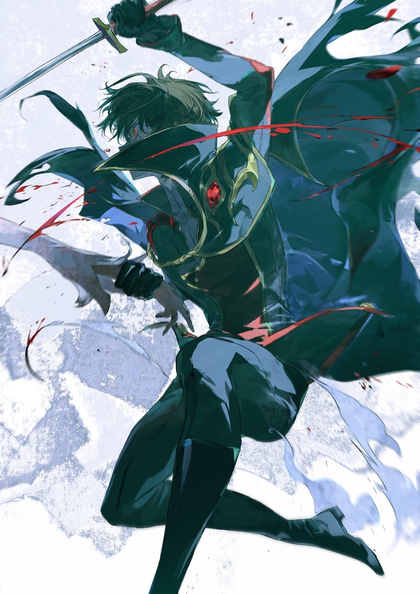 lelouch vi britannia and kururugi suzaku (code geass) drawn by inair
