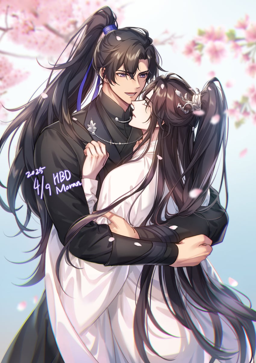 chu wanning and mo ran (erha he ta de bai mao shizun) drawn by zehel_az