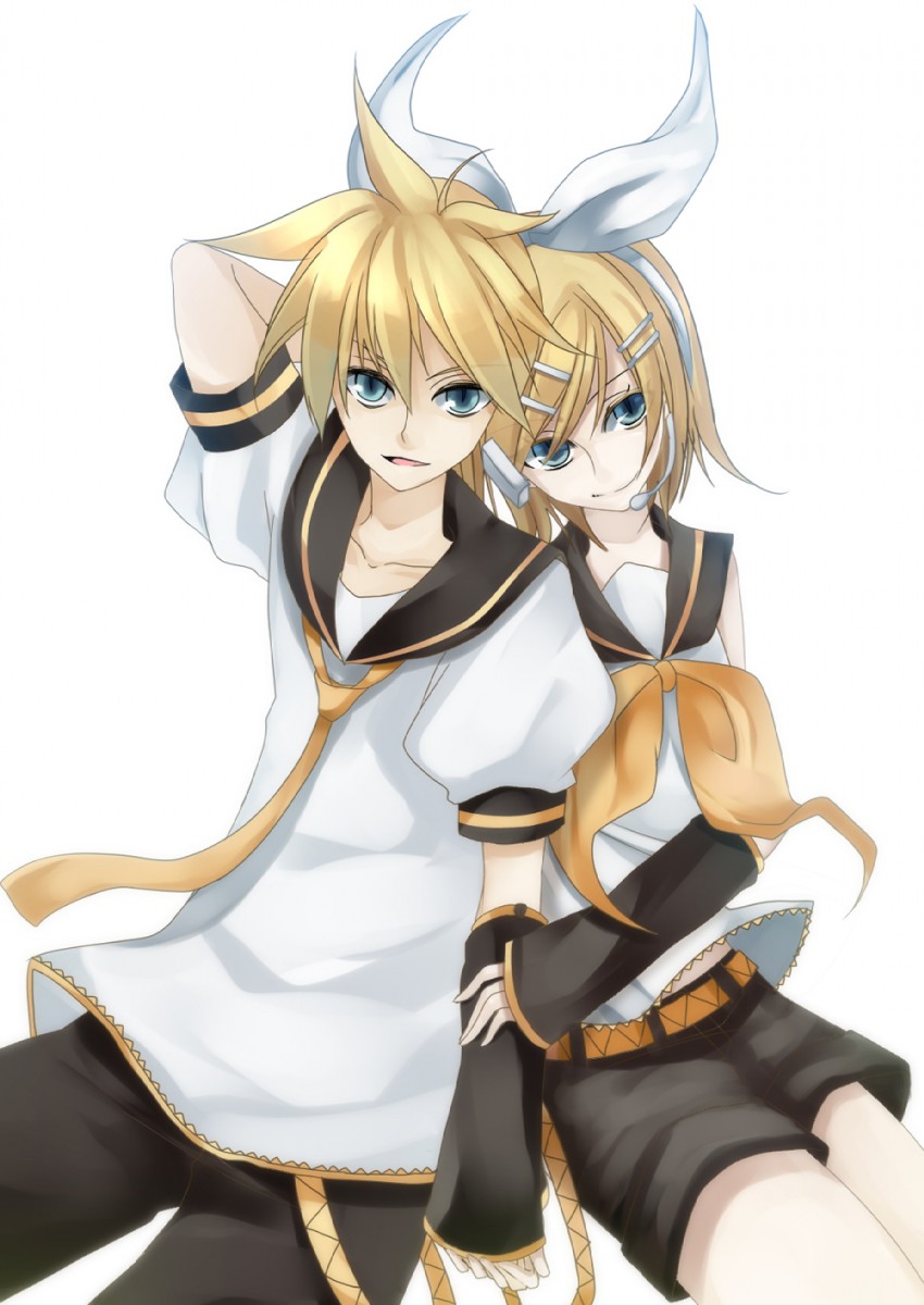 kagamine rin and kagamine len (vocaloid) drawn by miri_(roll)