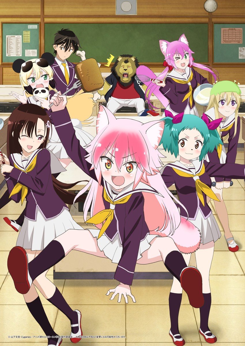 okami ranka, mei-mei, shishio miyubi, hino hitomi, nekomai kurumi, and 3 more (cygames and 1 more) drawn by yamashita_bungo