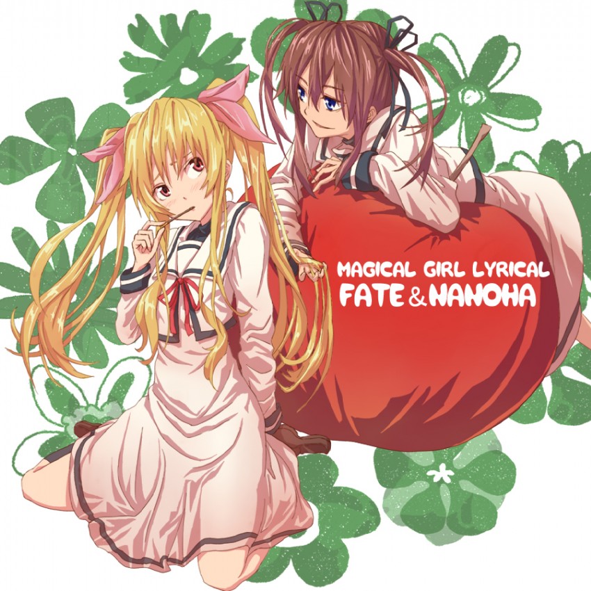 fate testarossa and takamachi nanoha (lyrical nanoha and 1 more) drawn by kaeru_(kaerism)