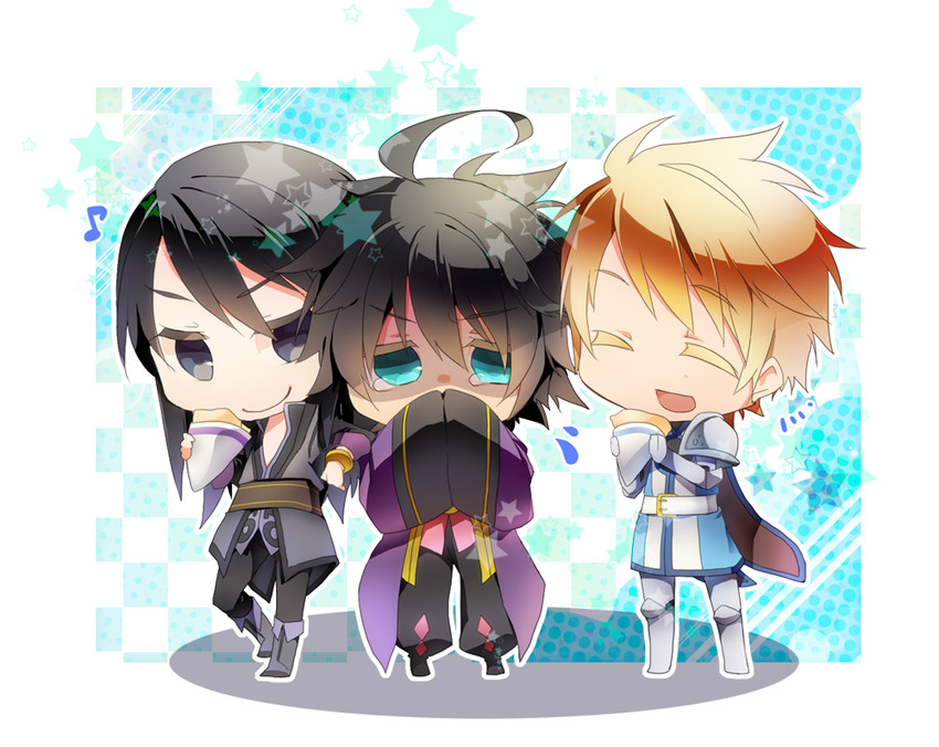 yuri lowell, raven, and flynn scifo (tales of and 1 more) drawn by yoshida_nishi