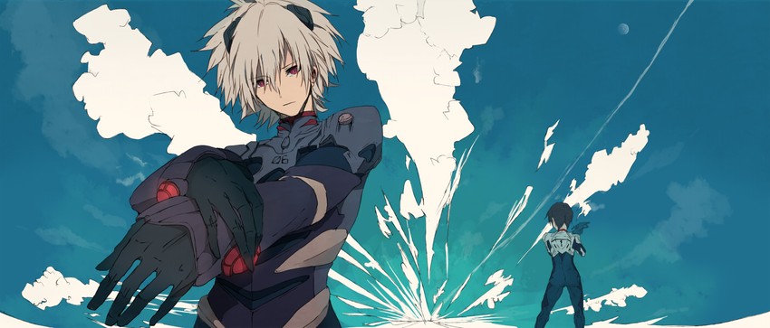 ikari shinji and nagisa kaworu (neon genesis evangelion and 2 more) drawn by motune