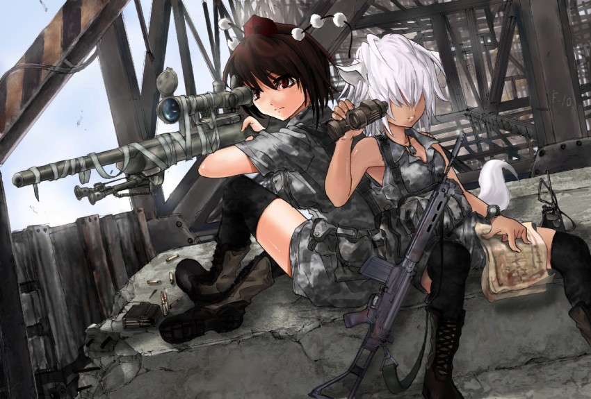 shameimaru aya and inubashiri momiji (touhou) drawn by koh_(minagi_kou)