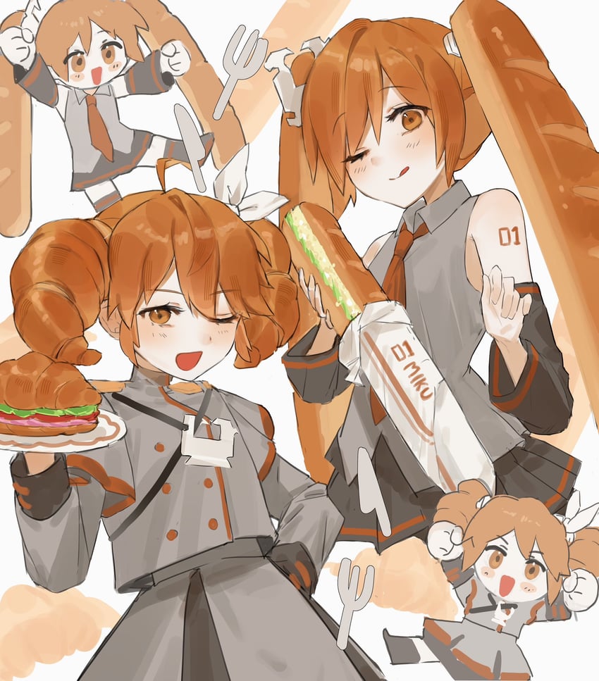 hatsune miku and kasane teto (vocaloid and 2 more) drawn by soyfish_l