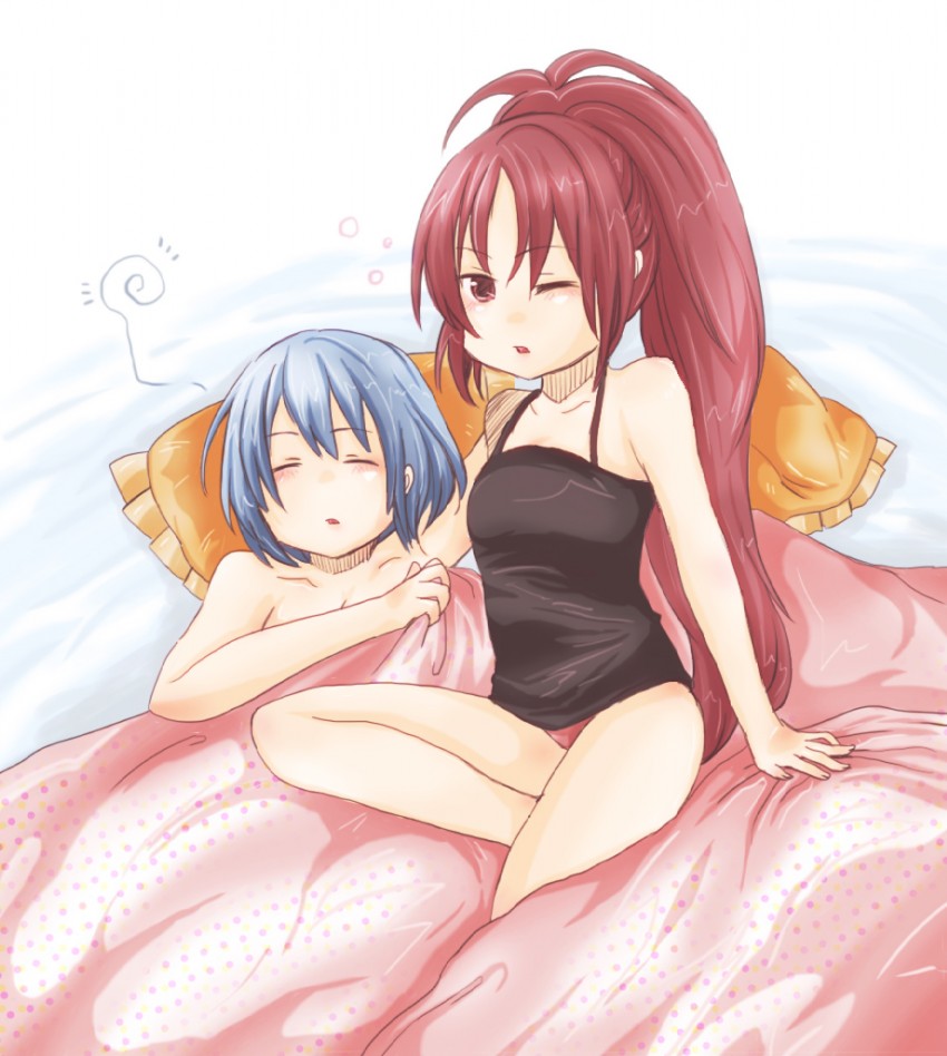 miki sayaka and sakura kyoko (mahou shoujo madoka magica) drawn by seo_(xxkitoxx)