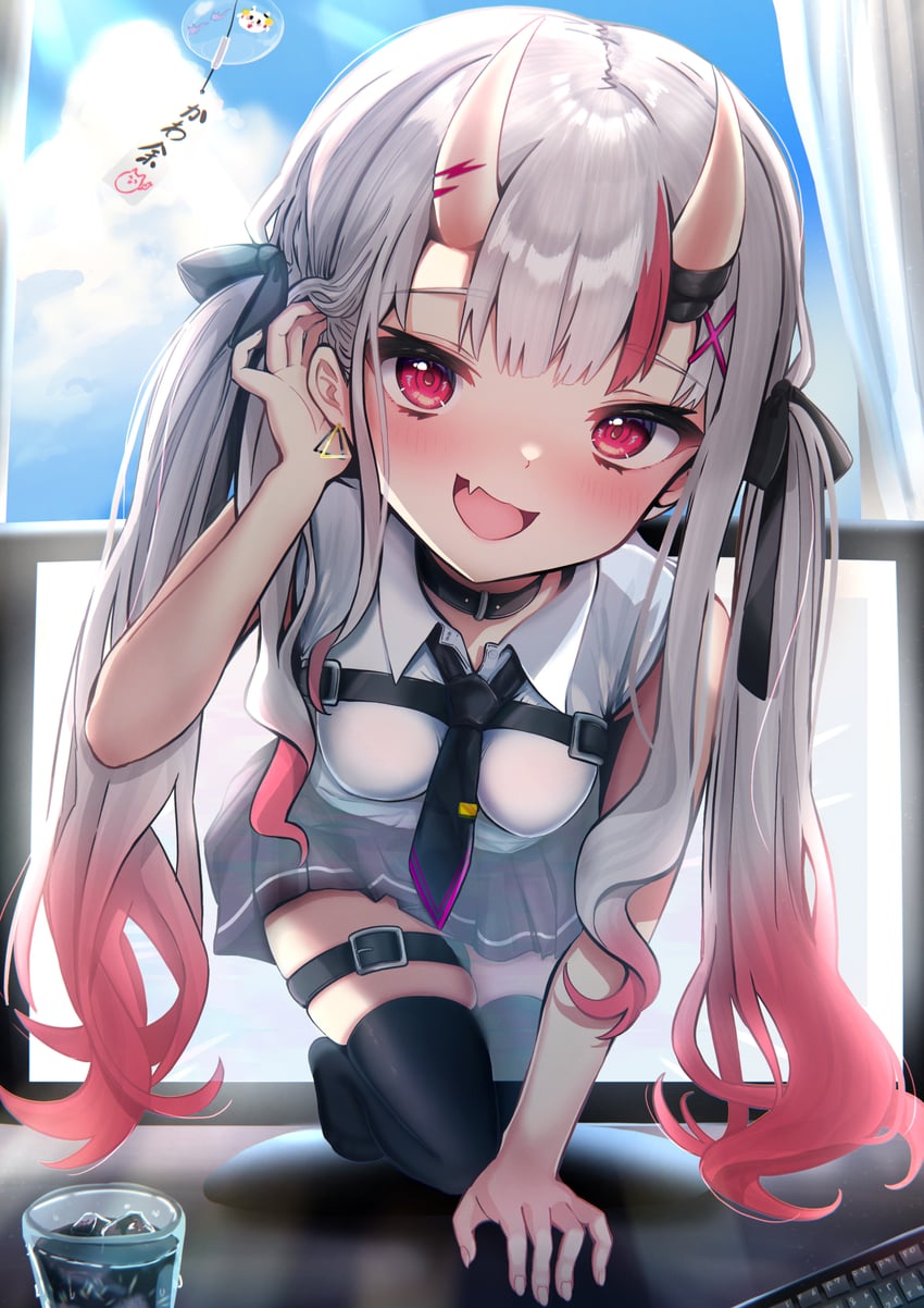 nakiri ayame, poyoyo, shiranui, and karma (hololive) drawn by terra_bose
