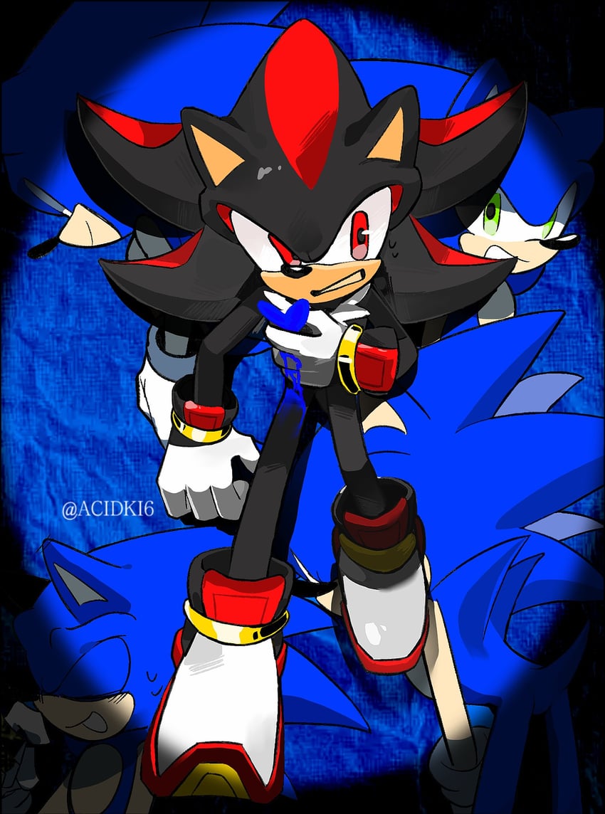 sonic the hedgehog and shadow the hedgehog (sonic) drawn by acidki6