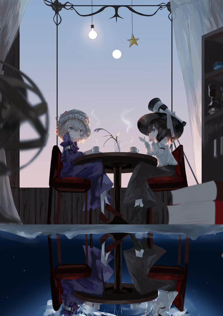 usami renko and maribel hearn (touhou) drawn by agasa_(akasa_anodan)