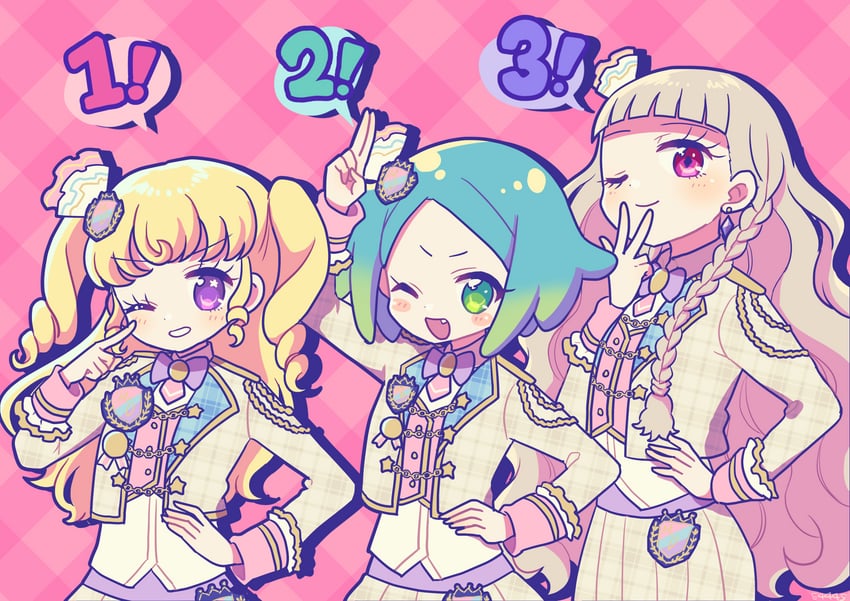 yumekawa yui, nijiiro nino, koda michiru, and miichiru (pretty series and 2 more) drawn by koyoshi_yoko