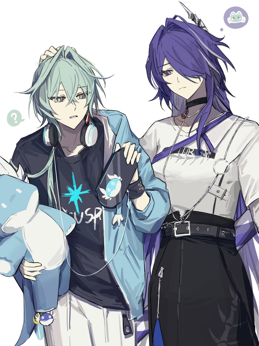 acheron and anaxa (honkai and 1 more) drawn by linzigugugu