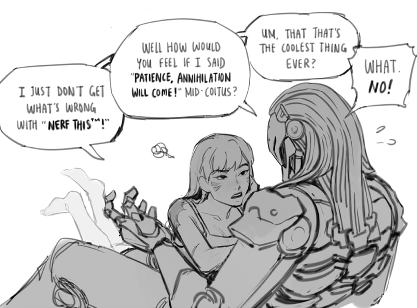 d.va and ramattra (overwatch and 1 more) drawn by velinxi