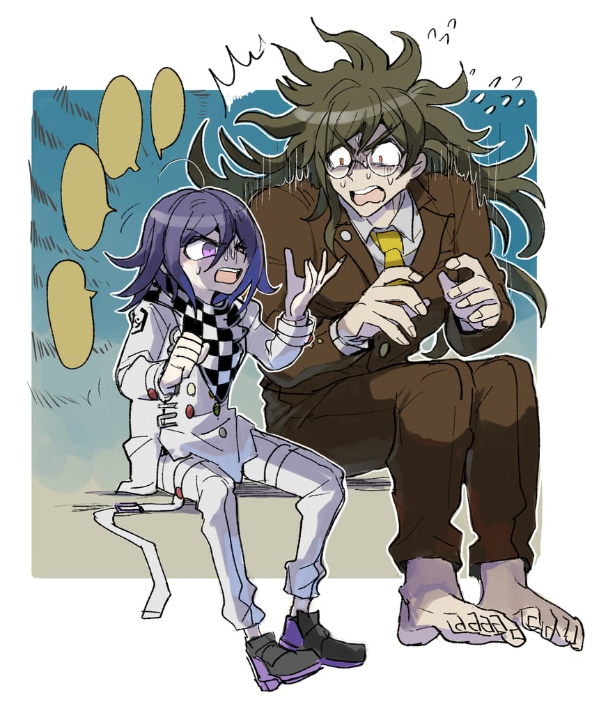 oma kokichi and gokuhara gonta (danganronpa and 1 more) drawn by kumakoro_(tetsupag)