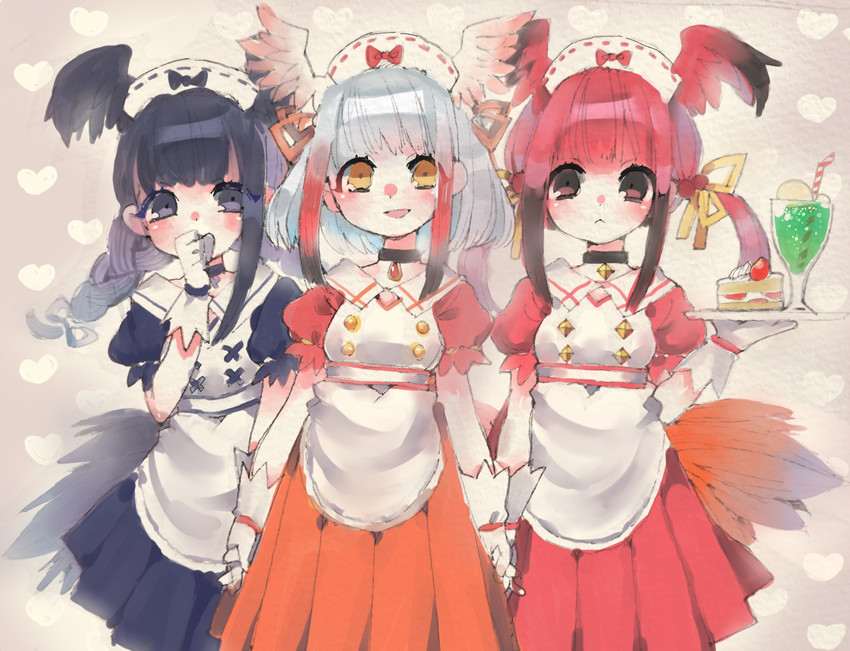 japanese crested ibis, scarlet ibis, and black-headed ibis (kemono friends) drawn by noamem
