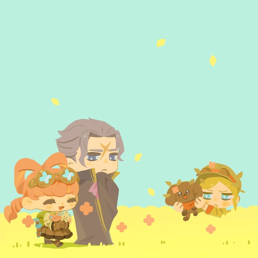 barok van zieks, iris wilson, gina lestrade, and toby (ace attorney and 1 more) drawn by mikyo_u