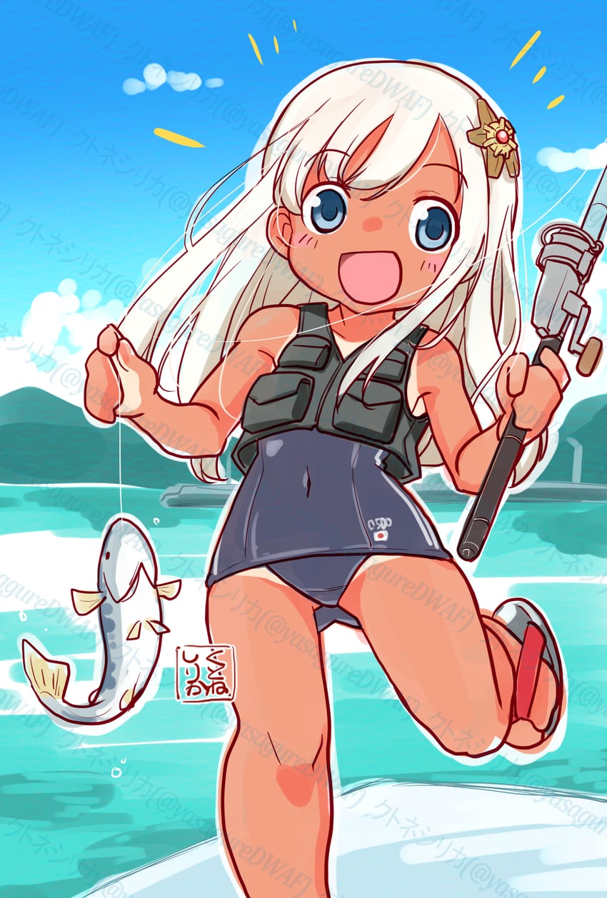 ro-500 and staryu (kantai collection and 1 more) drawn by kutone_shirika