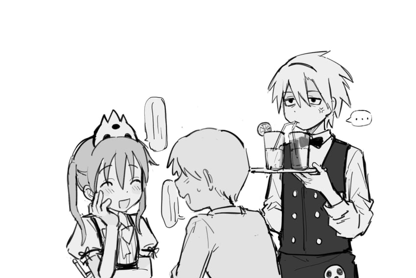 maka albarn and soul evans (soul eater) drawn by rice_(somasuki_77)