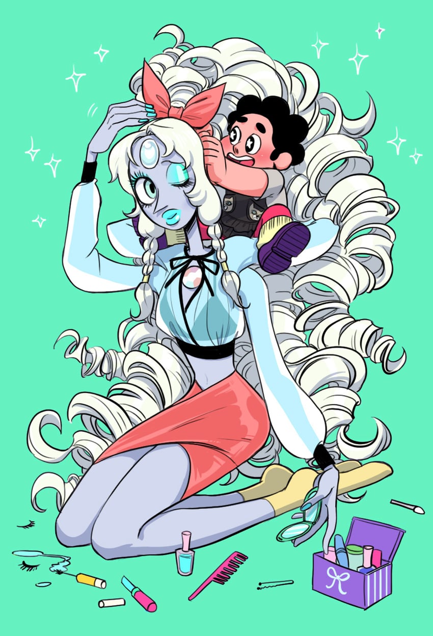 steven quartz universe and opal (steven universe) drawn by junkmix_(c2ndy2c1d)