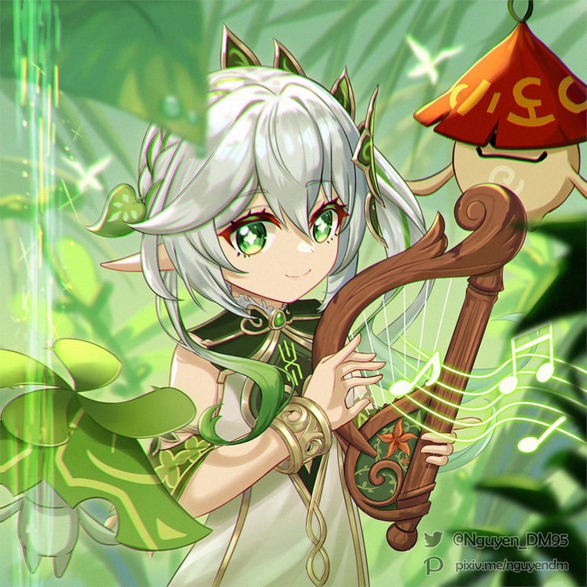nahida and aranara (genshin impact) drawn by dm_(nguyen_dm95)