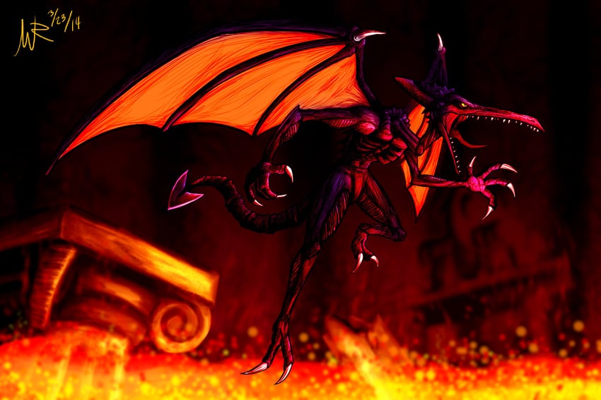 ridley (metroid) drawn by marioshi64