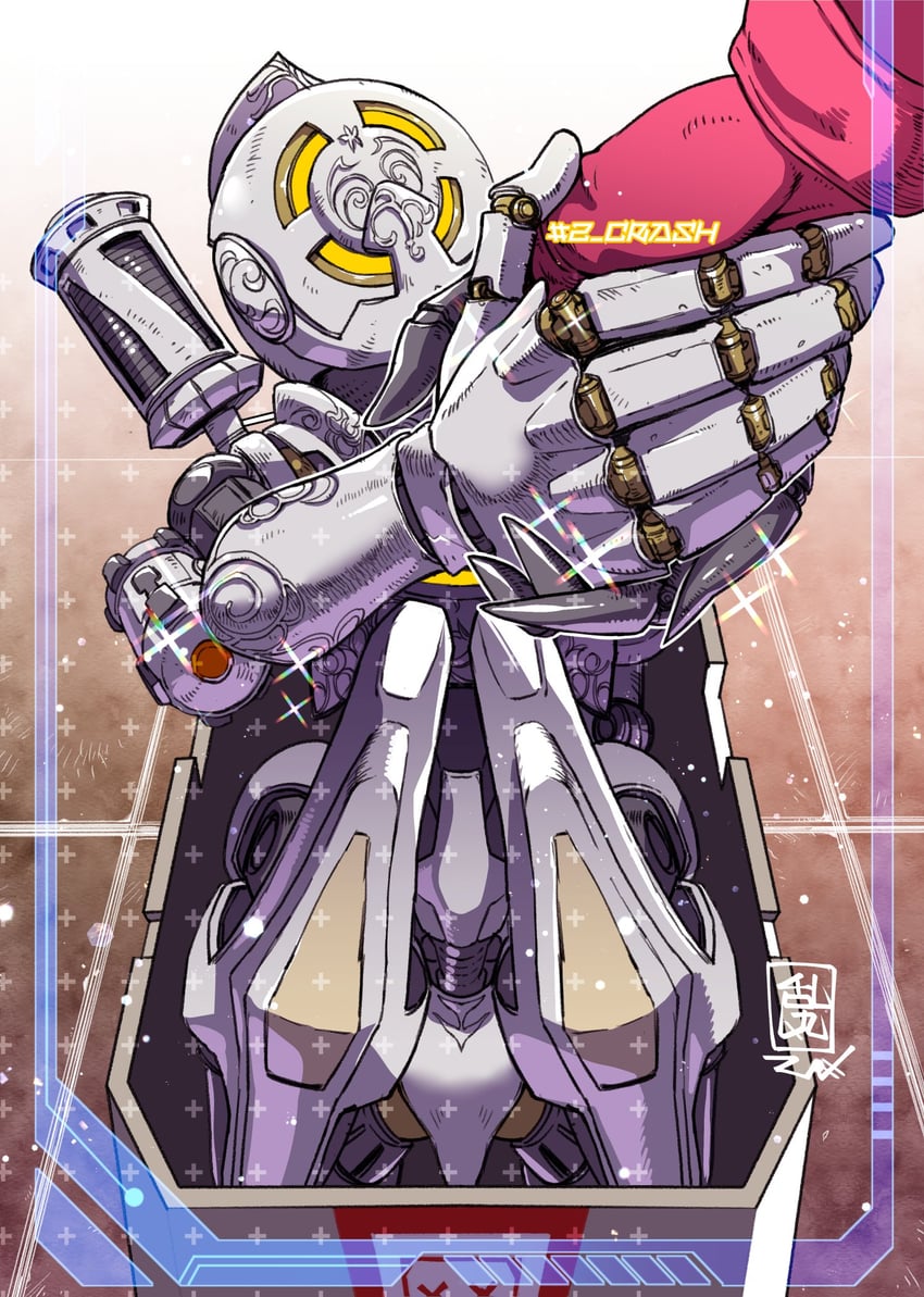 revenant, pathfinder, and war machine pathfinder (apex legends) drawn by makaron