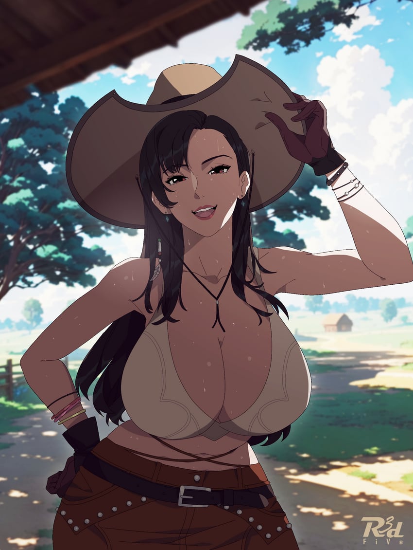 tifa lockhart (final fantasy and 1 more) drawn by r3dfive