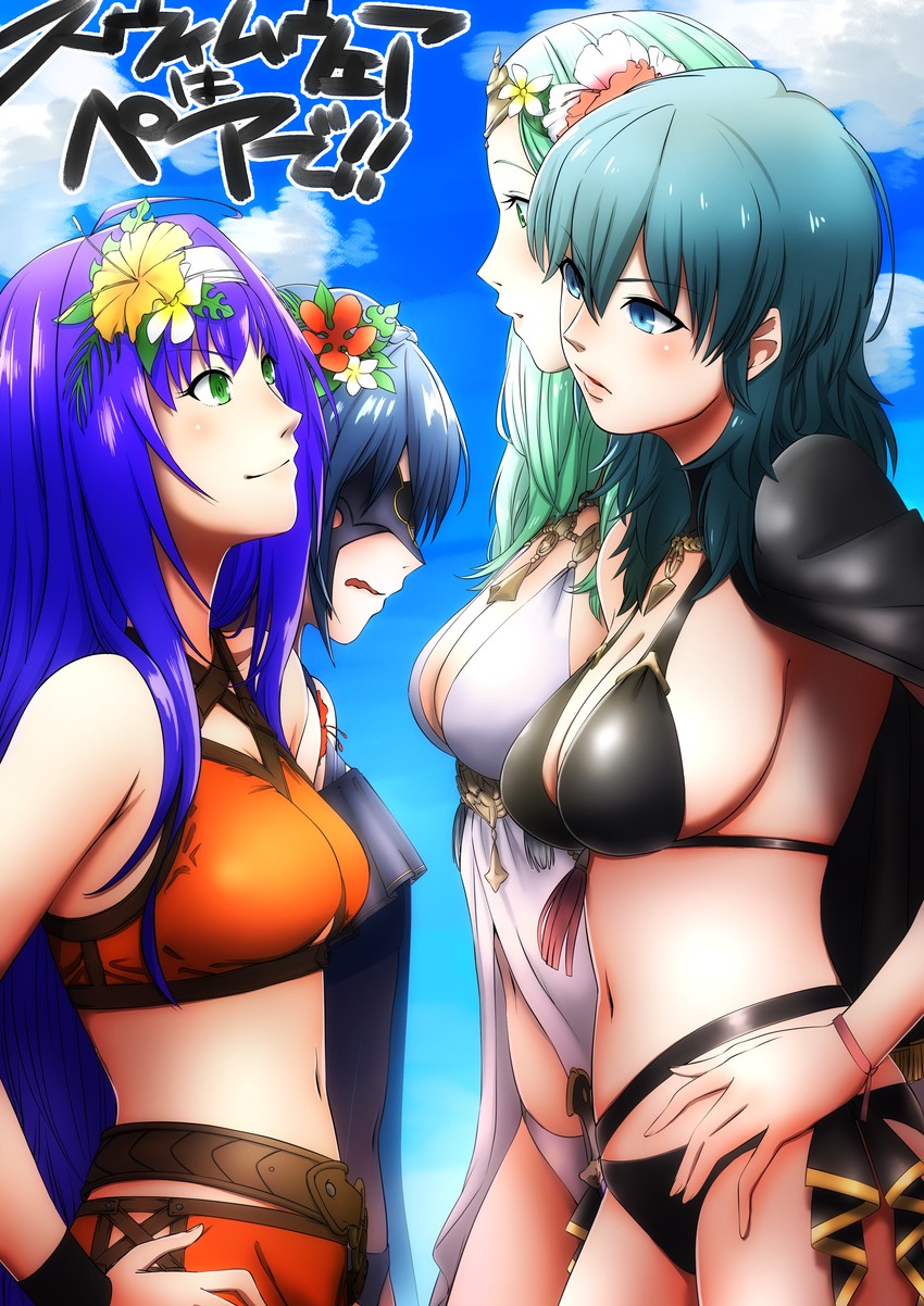 female byleth, lucina, rhea, mia, and marth (fire emblem and 4 more) drawn by aduti_momoyama