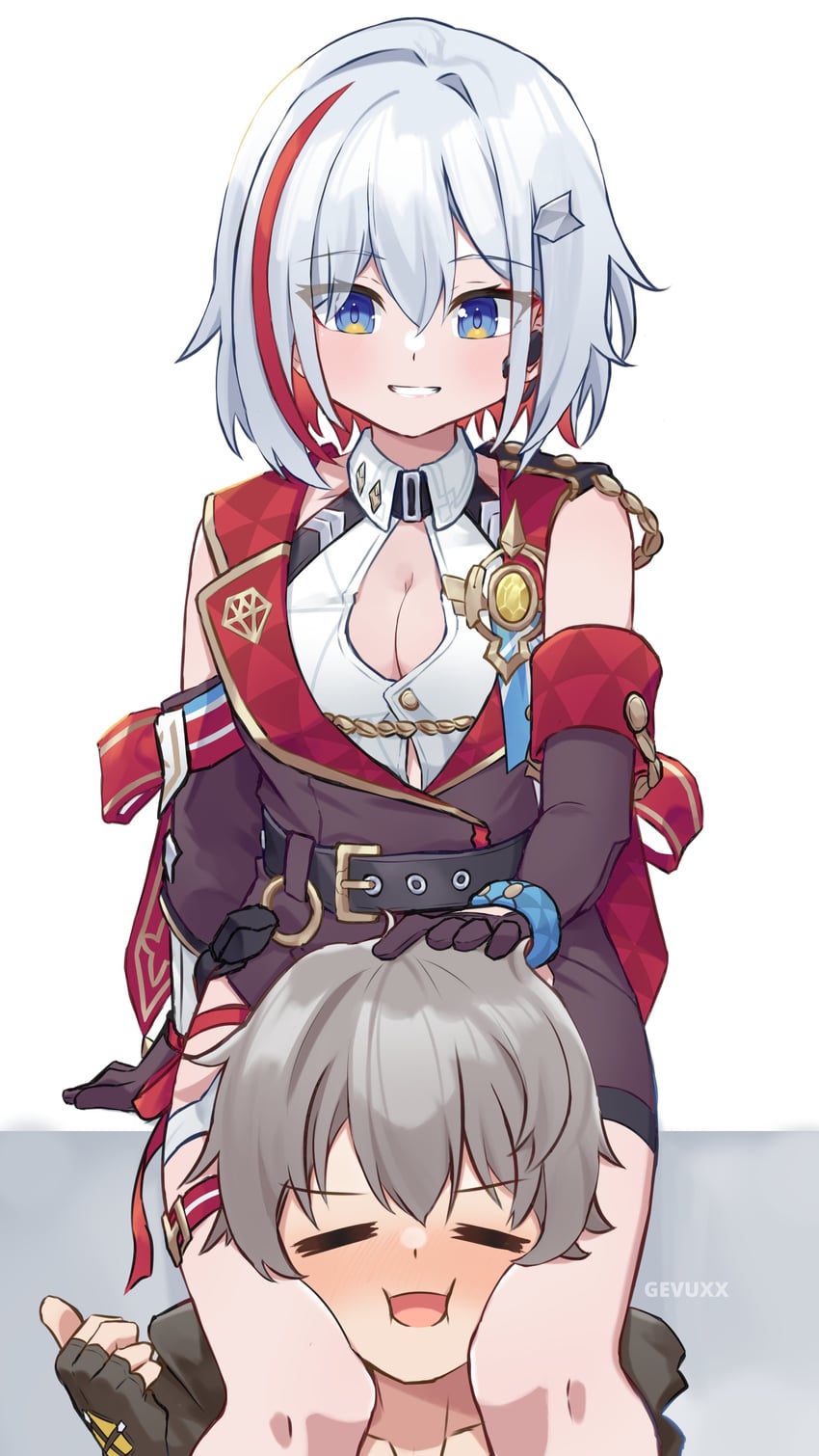 trailblazer, caelus, and topaz (honkai and 1 more) drawn by gevuxx