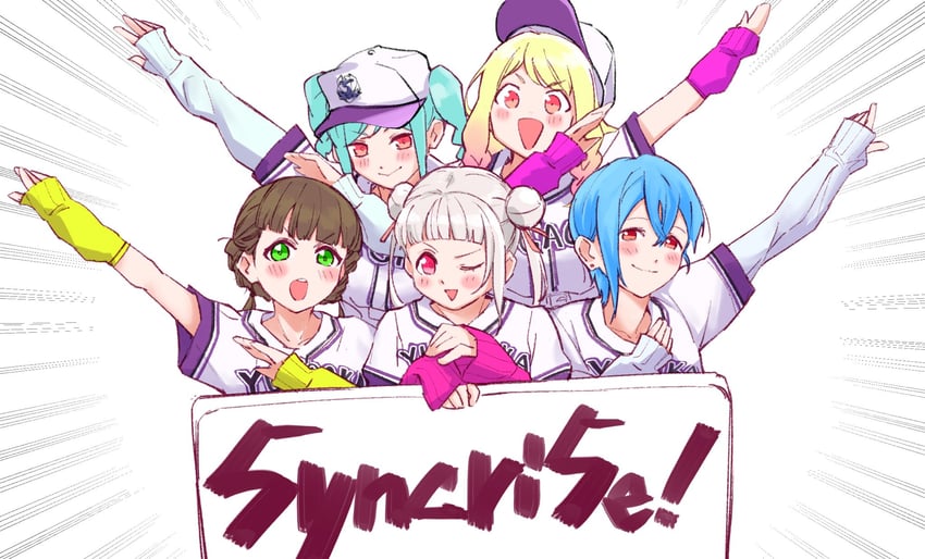 arashi chisato, wakana shiki, onitsuka natsumi, sakurakoji kinako, and onitsuka tomari (love live! and 1 more) drawn by sansensui